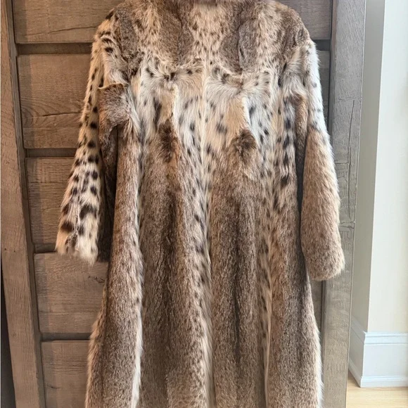 RARE Long Lynx Fur Leopard Print Coat - Picture 6 of 8